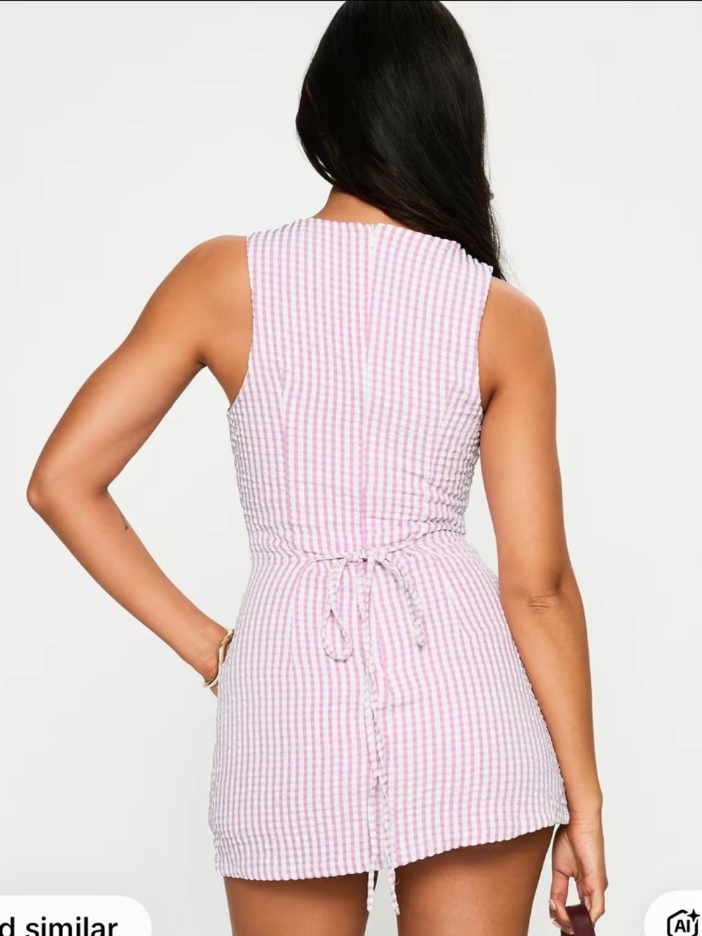 Princess Polly yumiko romper pink check - Picture 3 of 3